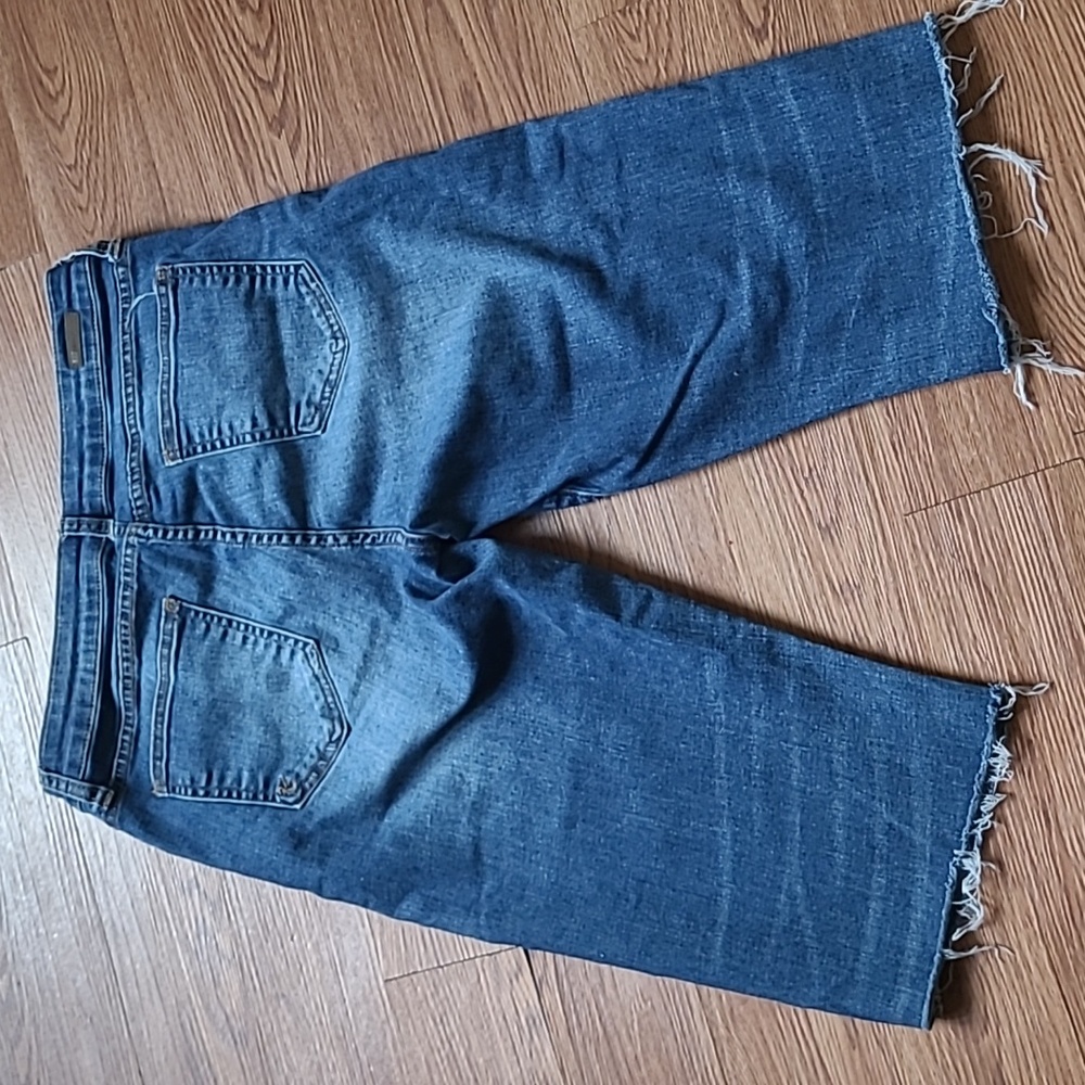 Kut From The Kloth Kick Flare Capri Dark Blue Jean Stretch Womens Size 10 - Picture 6 of 14